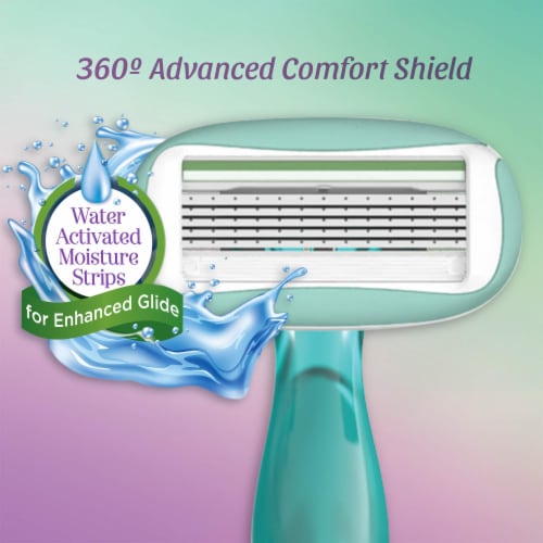 BIC Soleil Sensitive Advanced 5-Blade Women's Disposable Razor (Pack of 32) Perspective: back
