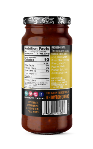 505 Southwestern® Medium Green Chile Salsa Perspective: back