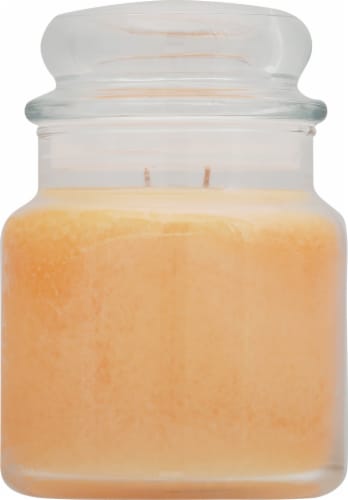 Village Candle® Peach Bellini Candle Jar Perspective: back