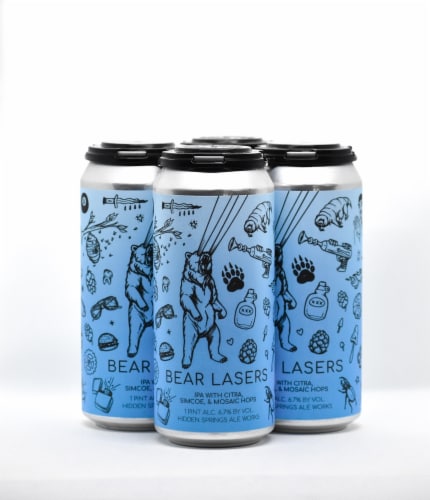 Hidden Springs Ale Works Bear Laser IPA Beer Perspective: back