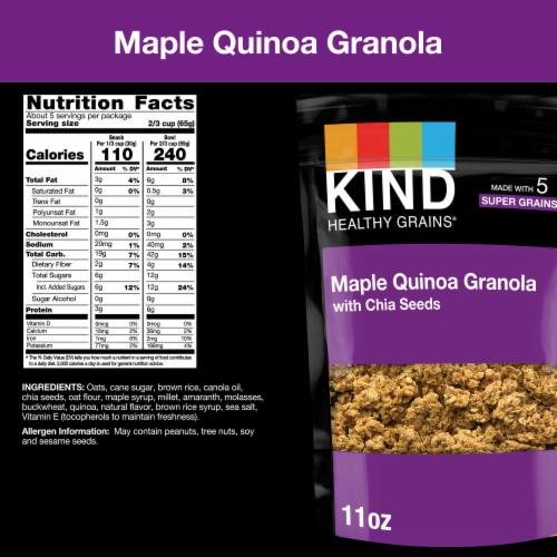 KIND Healthy Grains® Maple Quinoa Clusters With Chia Seeds Perspective: back