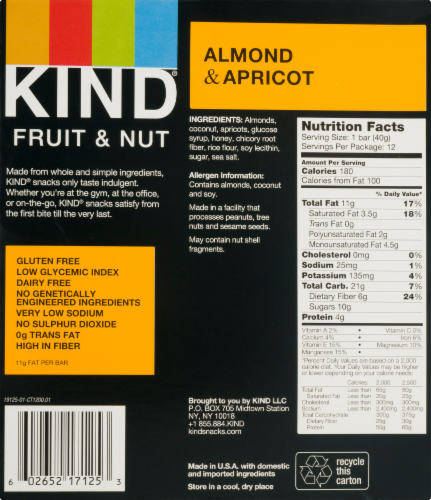 KIND Almond & Apricot Yogurt Bars Perspective: back