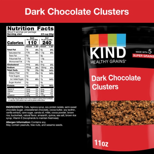 KIND Healthy Grains Dark Chocolate Protein Granola Clusters Perspective: back