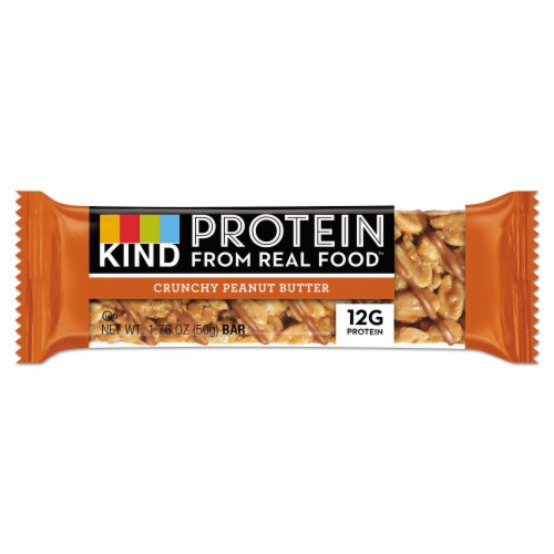 KIND PROTEIN Gluten Free Crunchy Peanut Butter Healthy Snack Bars Perspective: back
