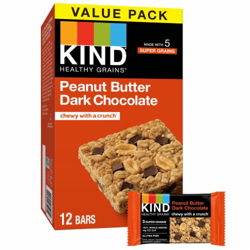 KIND Healthy Grains Peanut Butter Dark Chocolate Bars Perspective: back