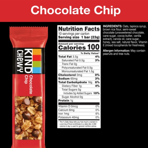 KIND KIDS 100% Whole Grains Gluten Free Chewy Chocolate Chip Granola Snack Bars Perspective: back