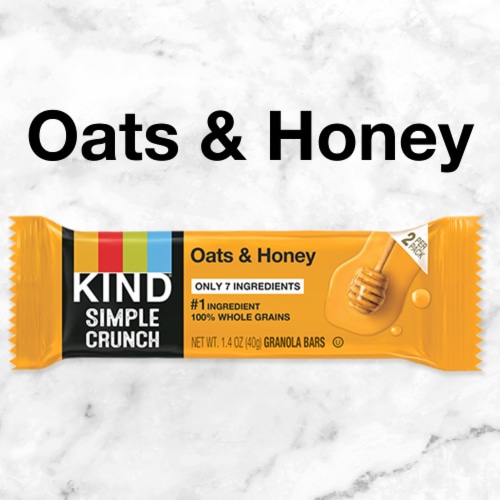 KIND Simple Crunch 100% Whole Grain Gluten Free Oats & Honey Healthy Snack Bars Perspective: back