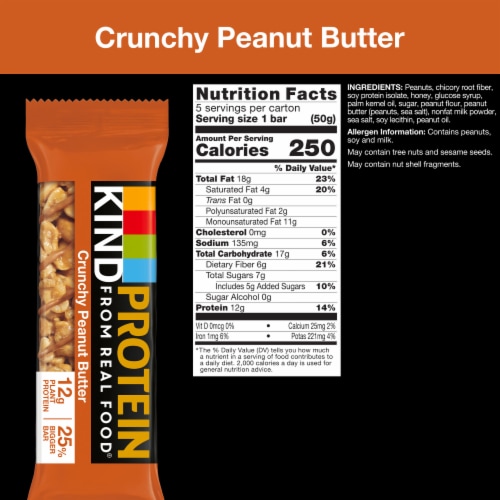 KIND Crunchy Peanut Butter Protein Bars Perspective: back
