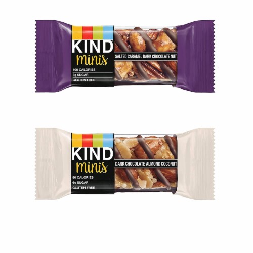 Kind 27970 0.7 oz Minis, Salted Caramel & Dark Chocolate Nut Chocalate - Pack of 20 Perspective: back