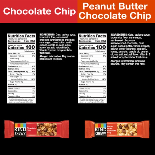 KIND KIDS 100% Whole Grain Gluten Free Chewy Granola Bars Variety Pack Perspective: back