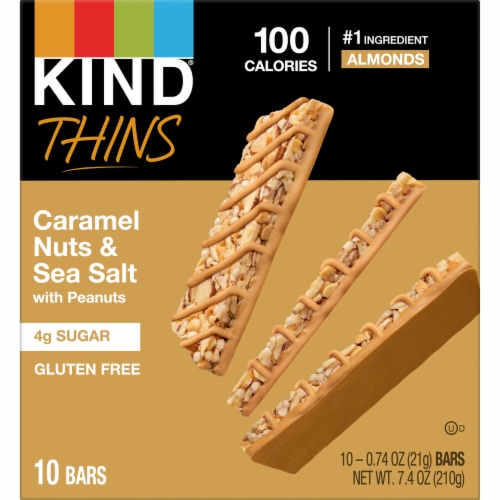 KIND® THINS Caramel Nuts & Sea Salt with Peanuts Bars Perspective: back