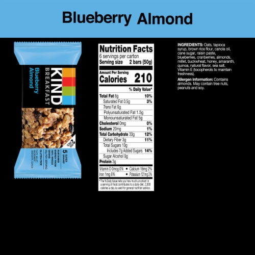 KIND Blueberry Almond Breakfast Bars Perspective: back