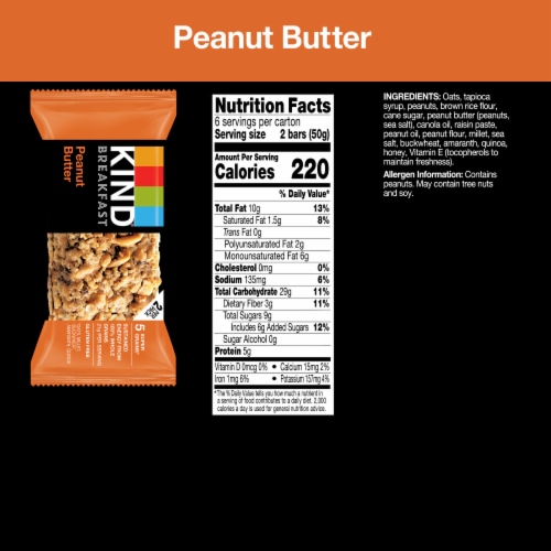 KIND Peanut Butter Breakfast Bars Perspective: back