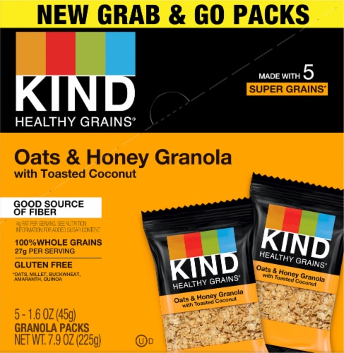 KIND Oats & Honey with Toasted Coconut Granola Perspective: back