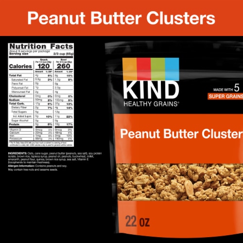 KIND Peanut Butter Protein Granola Clusters Perspective: back