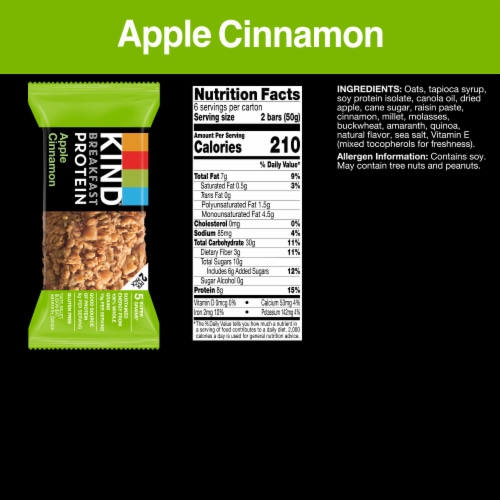 KIND Breakfast Apple Cinnamon Gluten Free Protein Bars Perspective: back
