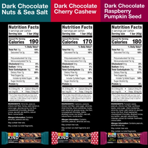 KIND Chocolate Nut Bar Variety Pack Perspective: back