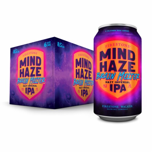 Firestone® Walker Mind Haze Brain Melter Hazy Imperial IPA Craft Beer Pack Perspective: back