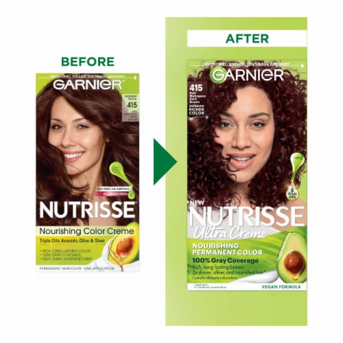 Garnier Nutrisse Nourishing 415 Soft Mahogany Drk Brown Raspberry Truffle Hair Color Creme Perspective: back