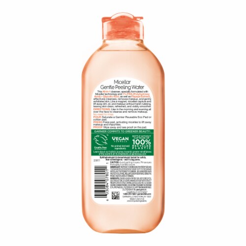 Garnier SkinActive Micellar Cleansing Water & Makeup Remover Gentle Peeling & Exfoliating Perspective: back
