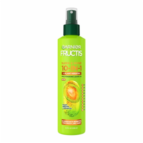 Garnier Fructis Sleek and Shine 10 in 1 Leave in Spray for Frizzy, Dry Hair Perspective: back