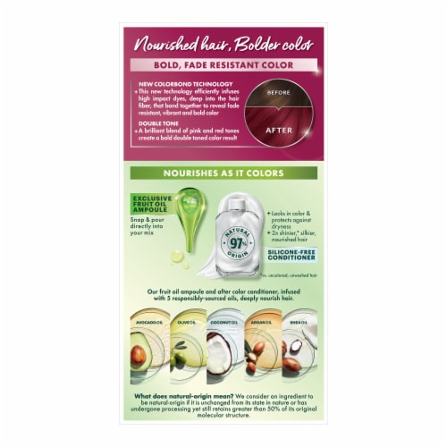 Garnier Nutrisse Ultra Color RP1 Dark Pink Red Nourishing Bold Permanent Hair Color Creme Perspective: back