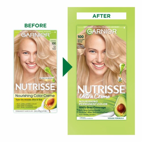 Garnier Nutrisse Nourishing Permanent Hair Color 100 Extra Light Natural Blonde Perspective: back