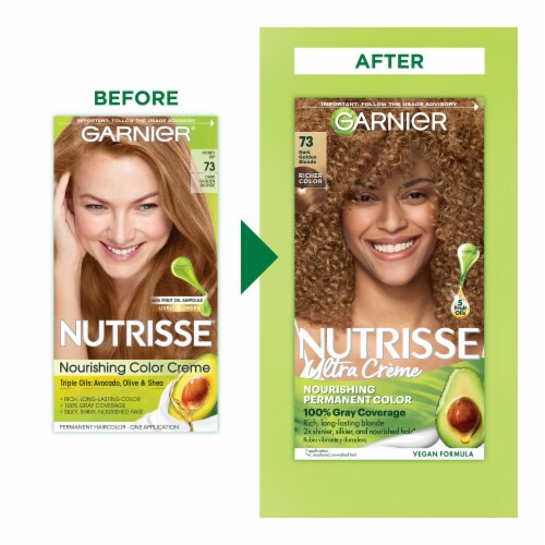 Garnier Nutrisse Nourishing Permanent Hair Color 73 Dark Golden Blonde Perspective: back