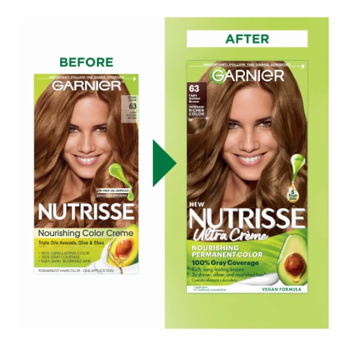 Garnier Nutrisse Nourishing 63 Light Golden Brown Brown Sugar Hair Color Creme Perspective: back