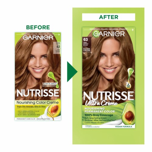 Garnier Nutrisse Nourishing Permanent Hair Color 63 Light Golden Brown Perspective: back
