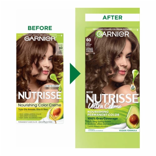Garnier Nutrisse Nourishing 60 Light Natural Brown Acorn Hair Color Creme Perspective: back