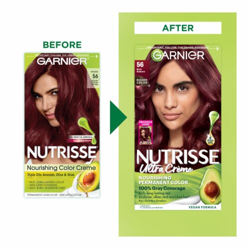 Garnier Nutrisse Nourishing Permanent Hair Color 56 Rich Auburn Perspective: back