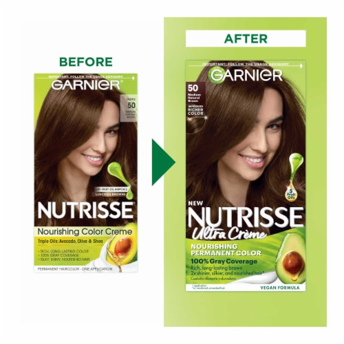 Garnier Nutrisse Nourishing 50 Medium Natural Brown Truffle Hair Color Creme Perspective: back