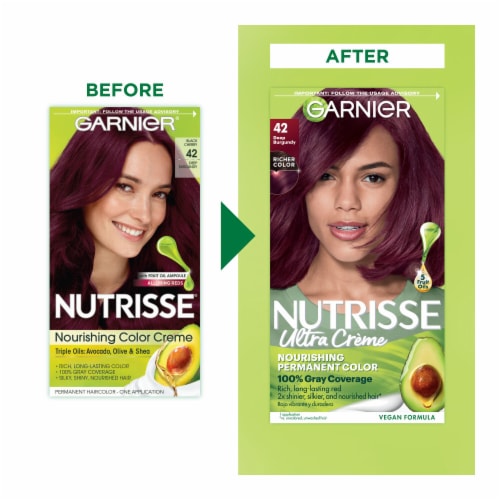 Garnier Nutrisse Nourishing Permanent Hair Color 42 Deep Burgundy Perspective: back