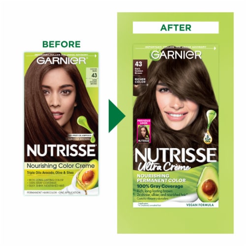 Garnier Nutrisse Nourishing Permanent Hair Color 43 Dark Golden Brown Perspective: back