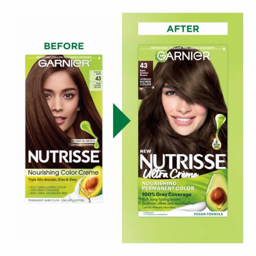 Garnier Nutrisse Nourishing Permanent Hair Color 43 Dark Golden Brown Perspective: back