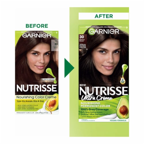 Garnier Nutrisse Nourishing 30 Darkest Brown Sweet Cola Hair Color Creme Perspective: back