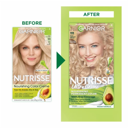 Garnier Nutrisse Nourishing Permanent Hair Color 111 Extra-Light Ash Blonde Perspective: back