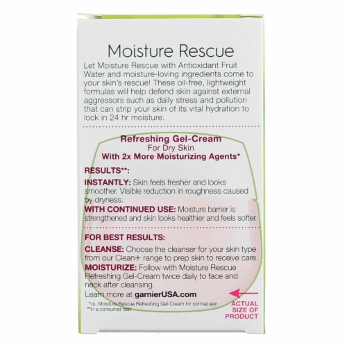 Garnier SkinActive Moisture Rescue Dry Skin Refreshing Gel Cream Perspective: back
