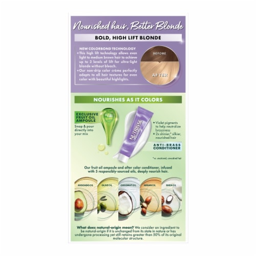 Garnier Nutrisse Ultra Color LB2 Ultra Light Natural Blonde Nourishing Bold Permanent Hair Color Perspective: back