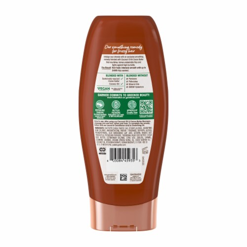 Garnier Whole Blends Coconut Oil and Cocoa Butter Smoothing Conditioner for Frizzy Hair Perspective: back
