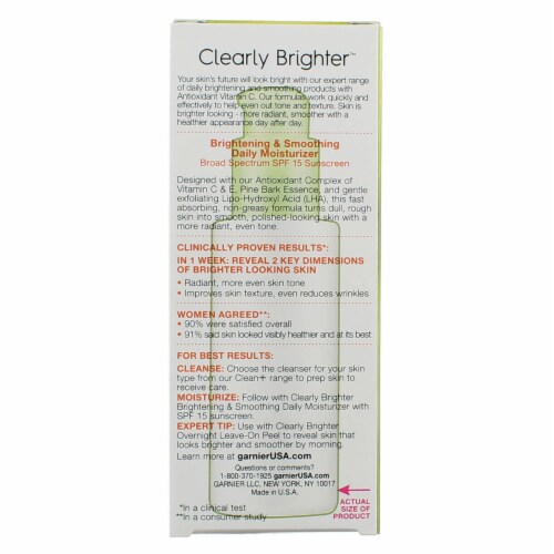 Garnier SkinActive Clearly Brighter Brightening & Smoothing Daily Moisturizer with SPF 15 Perspective: back