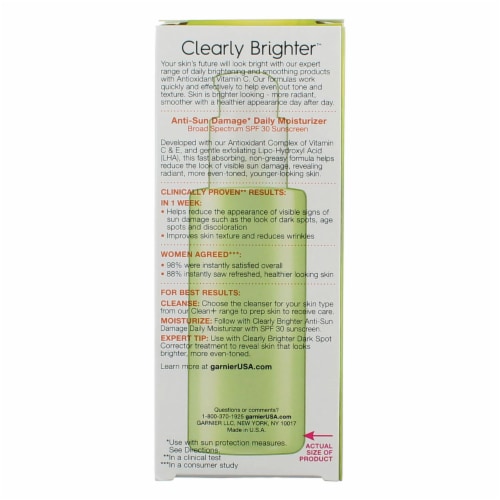 Garnier SkinActive Clearly Brighter Anti-Sun Damage Daily Moisturizer Broad Spectrum SPF 30 Perspective: back