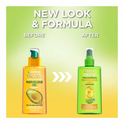 Garnier Fructis Triple Nutrition Marvelous Oil Hair Elixir Avocado Oil Perspective: back