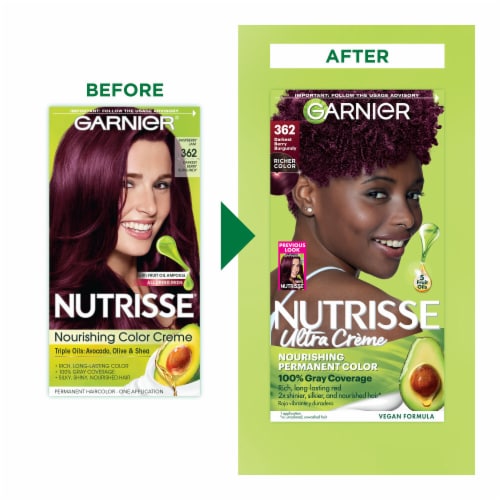 Garnier Nutrisse Nourishing Permanent Hair Color 362 Darkest Berry Burgundy Perspective: back