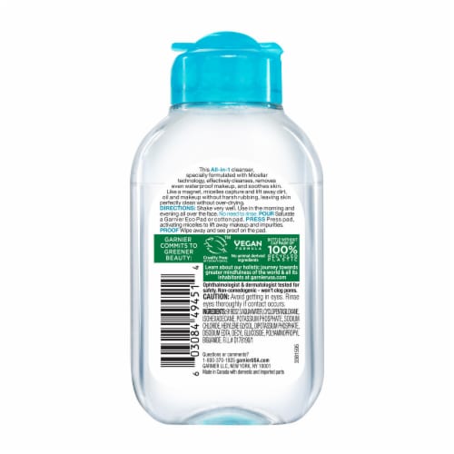Garnier SkinActive Micellar Cleansing Water & Makeup Remover for Waterproof Makeup Perspective: back