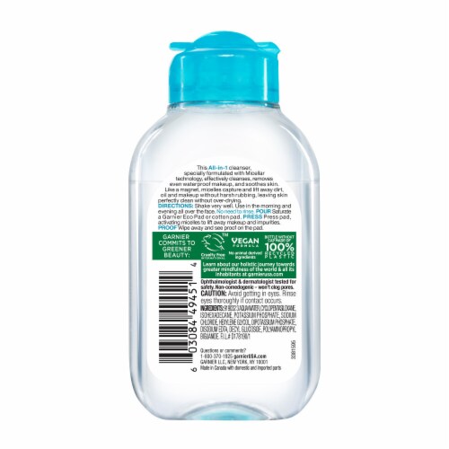 Garnier SkinActive Micellar Cleansing Water & Makeup Remover for Waterproof Makeup Perspective: back