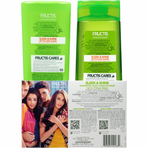 Garnier Fructis Sleek and Shine Shampoo and Conditioner Twin Pack Perspective: back