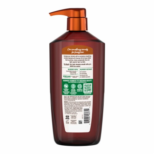 Garnier Whole Blends Coconut Oil and Cocoa Butter Smoothing Shampoo for Frizzy Hair Perspective: back