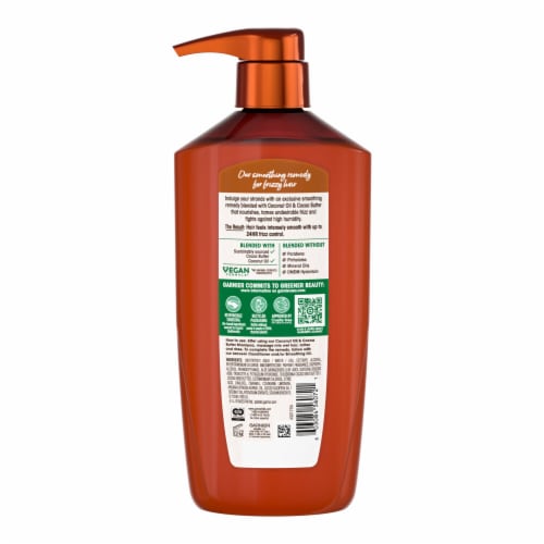 Garnier Whole Blends Coconut Oil and Cocoa Butter Smoothing Conditioner for Frizzy Hair Perspective: back
